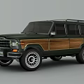 Vintage Dark Green SUV With Wooden Side Panels Classic Design And Alloy Wheels
