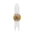 Modern Elegant Wall Sconce With Gold Circular Base And Transparent Elongated Elements 3d model