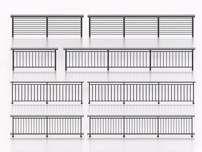 Variety Of Metal Railing Designs For Balconies 3d model