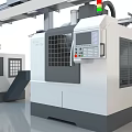 Advanced Industrial Equipment CNC Machines With Control Panels And Mechanical Structures