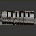 Rusty Metal Tech Device With Green Glowing Strips And Textured Surface