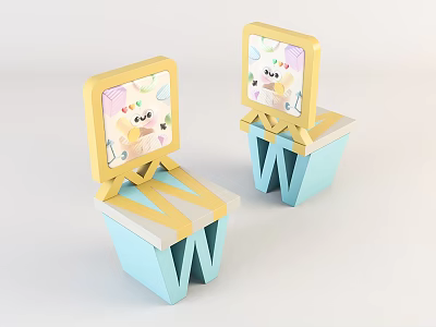 Modern Children's Chair Home Chair 3d model