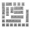 Black Electrical Accessories Including Switches Sockets Power Strips With Cocoon Vray Logos