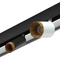 Modern Track Mounted Downlights And Spotlights With White Black Bodies Wooden Texture Warm Light