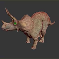 Colorful Detailed Triceratops Dinosaur Model in Realistic Standing Pose with Textured Skin