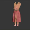 Pink Mouse Toy Wearing Pink Cape White Socks And Shoes Against Dark Background