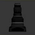 Professional Black Camera Lens Featuring Red Glass Square Hood And Reflective Surface