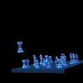 Modern Chessboard Technology Chessboard with Animation 3d model