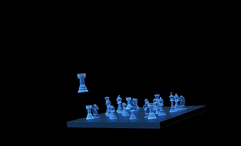 Modern Chessboard Technology Chessboard with Animation 3d model