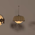 Unique Chandeliers With Round Bell Shaped And Cylindrical Fabric Shades Design