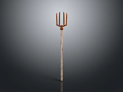Durable Hardware Tool Garden Fork With Wooden Handle And Metal Tines For Agricultural Use 3d model