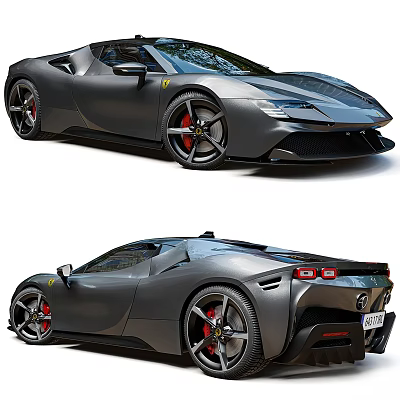 Modern sports car Ferrari 3d model