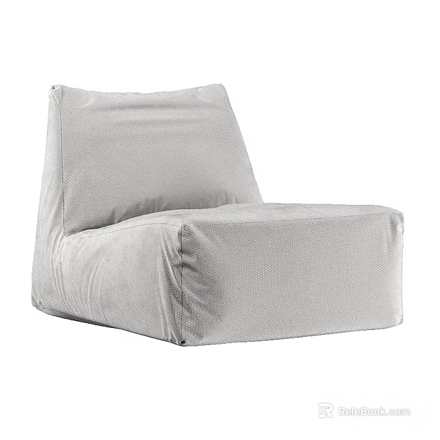 Soft Light Gray Fabric Single Sofa With Simple Modern Comfortable Style 3d model 