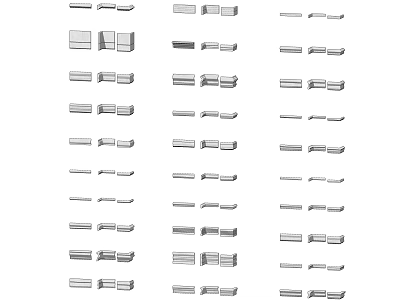 Various Decorative Corner Lines For Home Furniture And Wall Decoration 3d model