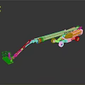 Orange Aerial Work Vehicle With Extendable Boom And Mobile Platform For Construction