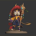 Modern game character cat mage cat wizard 3d model