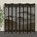 New Chinese-style screen partition 3d model