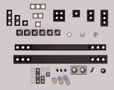 Modern downlight combination 3d model