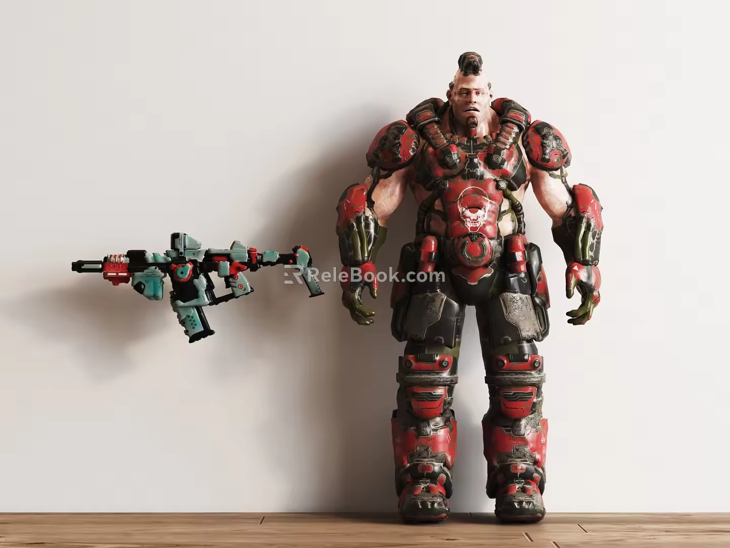 Modern game character gun sci-fi warrior cyberwarrior futuristic warrior 3d model