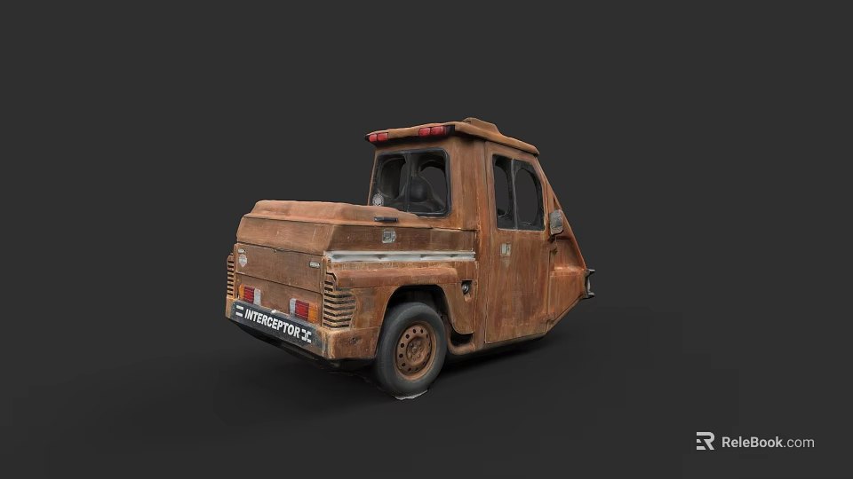 Rusty Old Small Truck With STRICTOR 2X Label And Weathered Exterior 3d model 