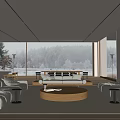 Modern Guest Dining Room Living Room Dining Room Sofa Coffee Table Combination Floor Lamp Multi-person Sofa Dining Table Dining Chair Table Lamp Bar 3d model