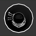 Black Clarinet As Household Item Standing Upright On Grey Background With Reflection
