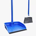 Sturdy Blue Plastic Cleaning Brooms and Dustpans Set for Daily Home Use