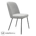 Modern Light Gray Upholstered Single Chair With Black Slim Metal Legs