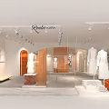 Rendersosa Clothing Store Interior With White Mannequins Orange Decorative Balls Display Racks And Modern Lighting
