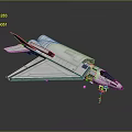 White Space Shuttle Model With Triangular Wings Cockpit And Landing Gear