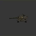 Modern Military Tank with Main Gun Turret Tracks and Detailed Exterior Equipment