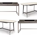 Modern Desk Designs With Metal Frames Drawer Storage And Wooden Tops