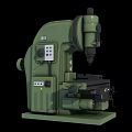 Green Industrial Milling Machine With Precision Control Panel And Stable Worktable 3d model