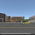 Contemporary School Building Campus Design With Green Spaces Sports Field And Trees