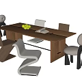 Modern Dining Table and Chair Combination Dining Chair Single Chair Dining Table 3d model