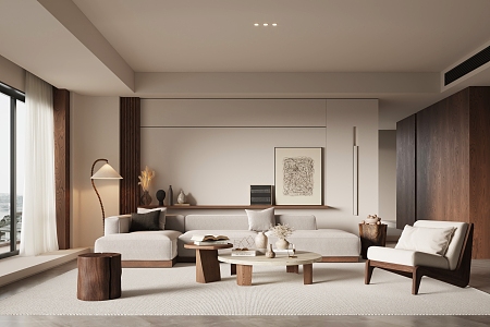 Middle Style Living Room 3d model