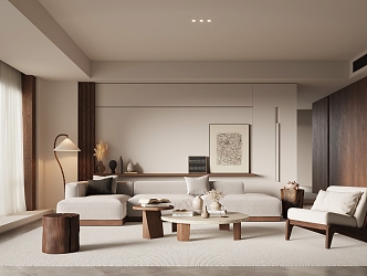 Middle Style Living Room 3d model