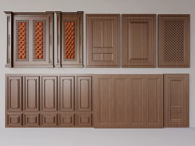 Wooden Wall Paneling With Various Designs And Different Interior Decoration Styles 3d model