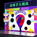 Colorful Batter Challenge Game Setup With Five Balls Three Challenges And Interactive Holes 3d model