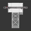Commercial Equipment With Circular Structure Metal Frame Staircase And Access Platform 3d model