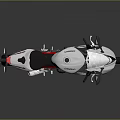 White Motorcycle With Red Accents Black Seat Sporty Design And Sleek Body