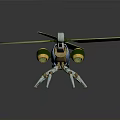 Space Exploration Probe With Green Blades Metallic Structure And Support Legs