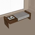 Modern Bed End Stool Bench 3d model