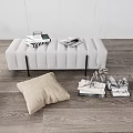 Modern bed end stool 3d model