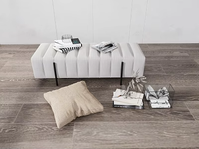 Modern bed end stool 3d model