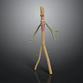 Nature Scene Featuring Handmade Stick Figure Craft With Bamboo Sticks And Leaves