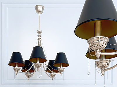 American chandelier multi-head chandelier 3d model