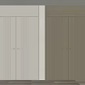 Modern Interior Double Doors With Vertical Stripe Design In Light Gray And Brown