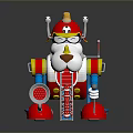 Vibrant Game Movie Cartoon Dog Character In Red Yellow Costume With Goggles And Conveyor Belt