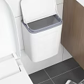 Public Facility Restroom White Waste Bin With Lid For Sanitation And Use